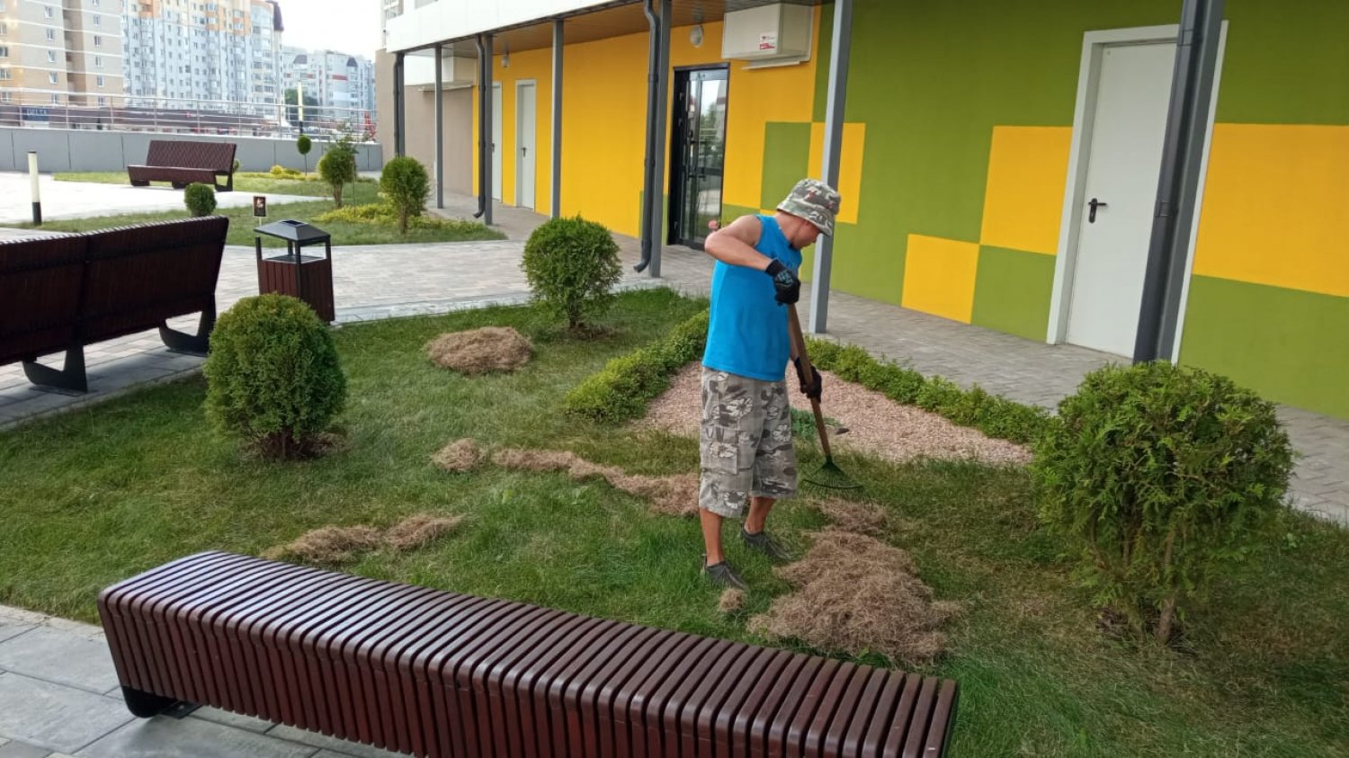 Прополка зеленой зоны Горбатова 18
